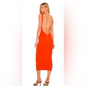 Vibrant Orange Backless Dress